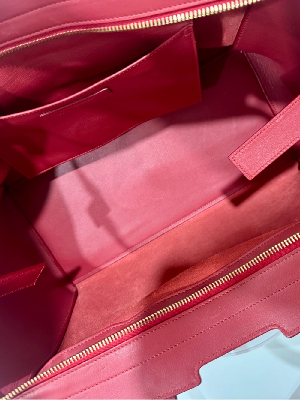 Saint Laurent Red Downtown Cabas Leather Bag, with Gold YSL Hardware - Picture 12 of 12